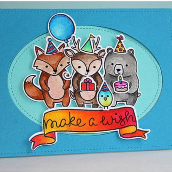 Lawn Fawn dies - 4 pcs small stitched ovals stackable in clear storage case - Picture 4 of 8